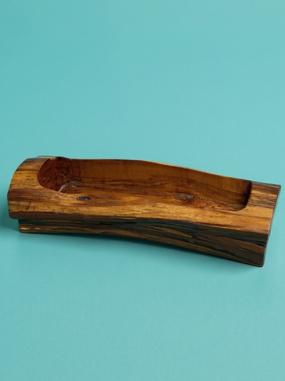 Hand Carved Wooden Bowl Rectangle Serving Tray Rustic